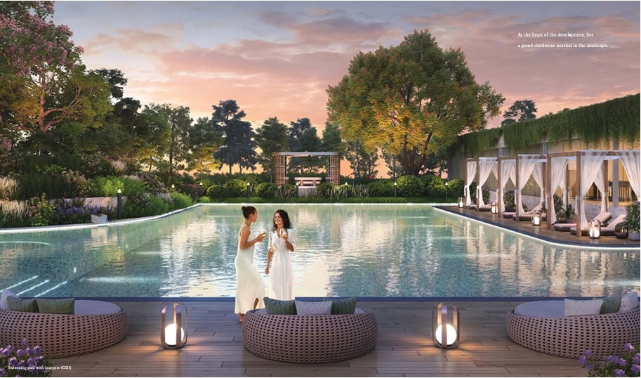 Lodha Sylvan Hinjewadi Phase 3 grand clubhouse swimming pool and cabana deck